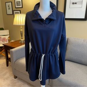 Tuckernuck Sport Navy Blue Sweatshirt with Drawstring Size L